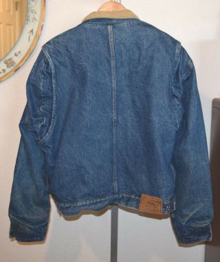 Vintage Polo Ralph Lauren Men`s Denim Jacket Size XL Flannel Lined Made In USA 3