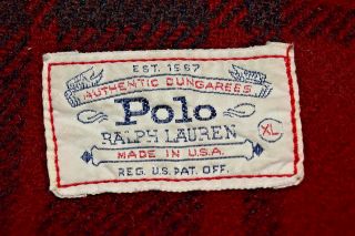 Vintage Polo Ralph Lauren Men`s Denim Jacket Size XL Flannel Lined Made In USA 4