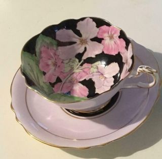 Hand Painted Flower Vintage Paragon Lavender Footed Cup & Saucer,  By Appointment