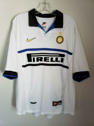 Rare Vintage 90s Nike Inter Milan Pirelli Soccer Football Polo Jersey Mens Xl