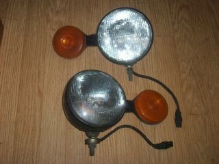 Two Vintage Dietz 9 - 82 Beam Lights w/ Amber Signal Lights - Rat Rod,  Truck 2
