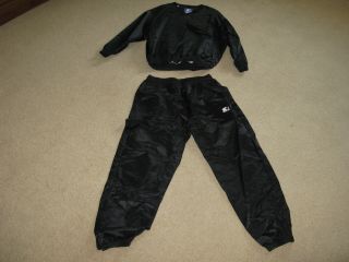 Starter Vintage Satin Black Shirt And Pants Xl