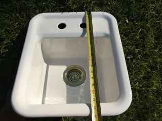 Vintage Kohler Bath Utility Sink White Gold K - 6560 Cast Iron 19 