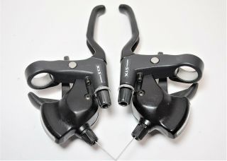 Vintage Shimano Stx Bicycle 7 X 3 Speed Ind Window Shifter Brake Levers St - Mc30