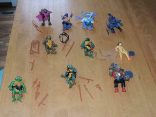 10 Vtg 1988 Teenage Mutant Ninja Turtles Tmnt Figures,  Accessories,  Weapons