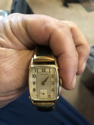 Vintage Hamilton Mens Wrist Watch 14k Gold Filled S315289 2