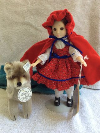 Suzanne Gibson Red Riding Hood Doll With Steiff Wolf