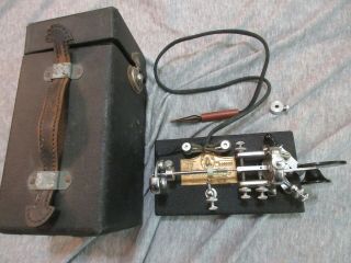 Vintage Telegraph Key Vibroplex With Carrying Box