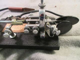 VINTAGE TELEGRAPH KEY VIBROPLEX WITH CARRYING BOX 3