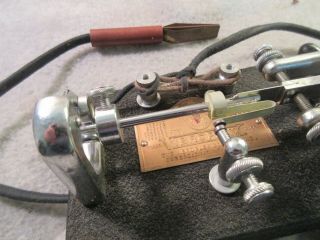 VINTAGE TELEGRAPH KEY VIBROPLEX WITH CARRYING BOX 4