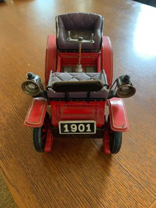 Vintage TN NOMURA 1901 Model car Battery Operated Tin Toy Car JAPAN RETRO 50 - 60s 4