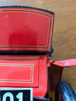 Vintage TN NOMURA 1901 Model car Battery Operated Tin Toy Car JAPAN RETRO 50 - 60s 8