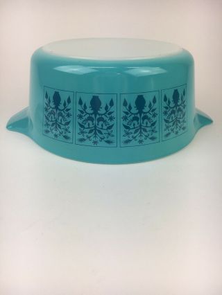 Vintage Pyrex Ovenware USA SAXONY Tree of Life 2 - 1/2 Qt Covered Casserole 475 - B 6