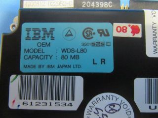 Vintage IBM WDS - L80 95F7181 80MB Internal SCSI Hard Drive OEM 3
