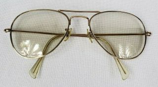 Vintage Usa 12k Gold Filled Aviator Eyeglass Frames 12k Gf Usa