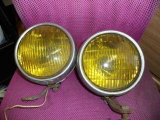 Vintage Pair Fog Lamp Driving Light Early Truck Auto Guide 5 - 3/4 2002 E Mount