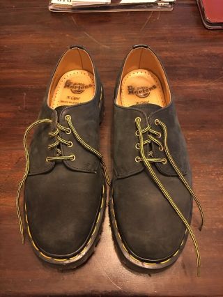 Vintage 90s Dr Doc Martens Black Leather Oxford Shoes Uk 8/us 9 Made In England