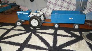 Vintage Ertl Ford 8600 Tractor 1:12 & Big Blue Wagon Usa