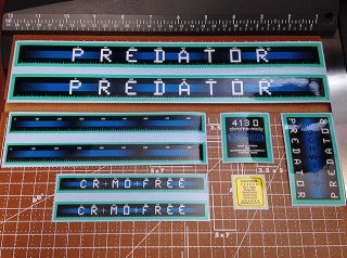 1983 - 1984 Schwinn Bmx 20 " Predator Vintage Restoration Decal Set Aqua & Blue