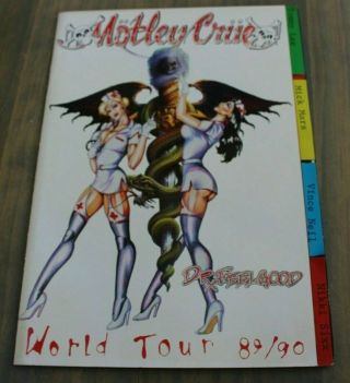 Vintage Motley Crue 1990 Dr.  Feelgood World Tour Concert Program Book Booklet