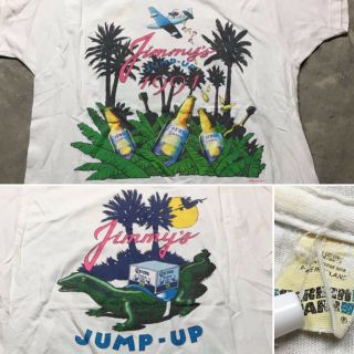 90s Jimmy Buffett Jump Up Tour Concert Screen Stars T Shirt Beach Corona Beer L