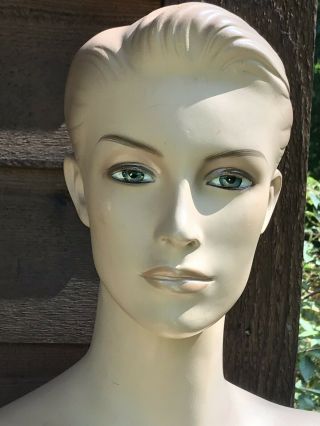 Vintage Half MANNEQUIN Female TORSO & HEAD Store Display 38” Bust 7