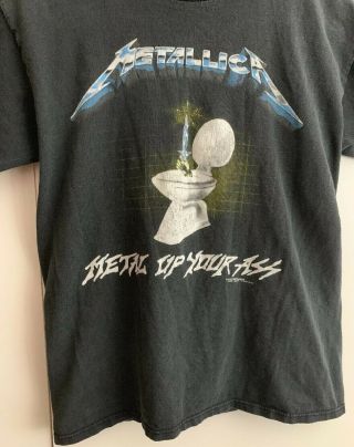 Vintage 1987 Metallica Metal Up Your Ass Ride The Lightning Concert T Shirt M 2