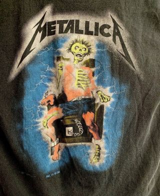 Vintage 1987 Metallica Metal Up Your Ass Ride The Lightning Concert T Shirt M 8