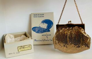 Whiting And Davis Vintage Mesh Purse,  Nos