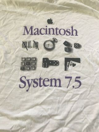 Vintage Apple Mac System 7.  5 Software 1994 T - Shirt Xl Usa 90s Single Stitch