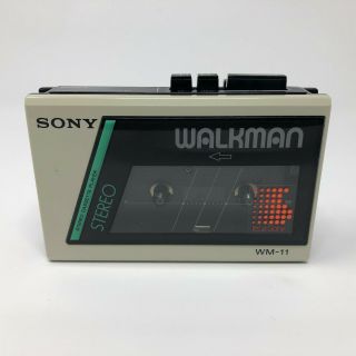 Sony Walkman Wm - 11 Stereo Cassette Tape Player Near Vintage