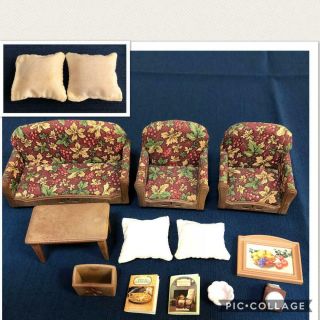 Sylvanian Families Calico Critters Vintage Sofa table fireplace Set ① Very rare 2