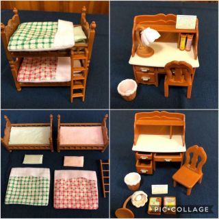 Sylvanian Families Calico Critters Vintage Sofa table fireplace Set ① Very rare 3
