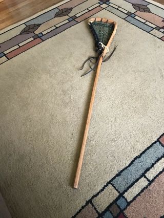 Vintage Patterson Wood Lacrosse Stick 43” Tuscarora Nation Antique Indian Made