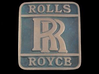 Se03168 Vintage 1970s Rolls Royce Car Company Solid Brass Belt Buckle
