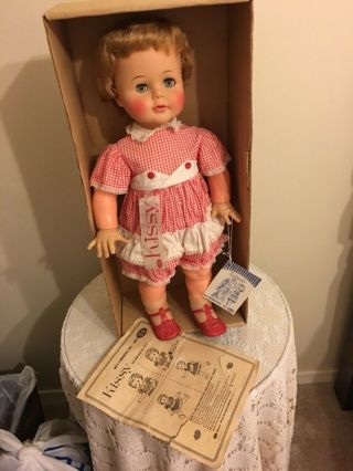 1961 Ideal 22” Kissy Doll Box,  Papers,  Tag,  Ribbon,  Fully Dressed