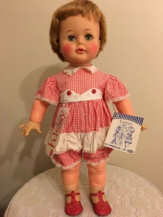 1961 Ideal 22” Kissy Doll Box,  Papers,  Tag,  Ribbon,  Fully Dressed 2