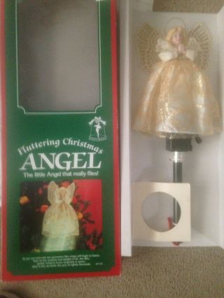 Vintage Fluttering Christmas Angel Animated Tree Topper Lighted Animated