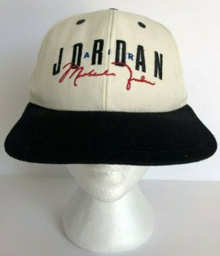 Vintage 90s Nike Air Jordan Hat Cap Snapback Jumpman Snap Embroidered Signature