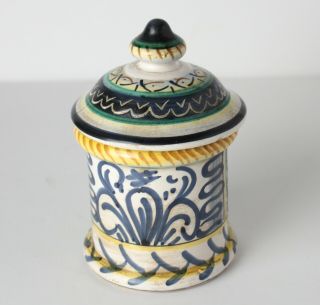 Vintage Saca Castelli Italian Majolica Pottery Tiglio / Lime Apothecary Jar 2