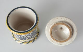 Vintage Saca Castelli Italian Majolica Pottery Tiglio / Lime Apothecary Jar 3