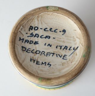 Vintage Saca Castelli Italian Majolica Pottery Tiglio / Lime Apothecary Jar 4
