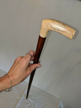 Antique Vtg Mahogany Wood Cane Walking Stick 35 "