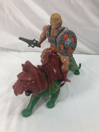 Vintage Masters Of The Universe (motu) He - Man And Battlecat