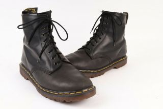 Vintage Dr Doc Martens Black Leather 8 Eye Boots England Uk Mens Us Size 13