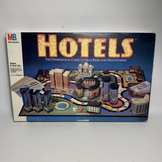Hotels - Vintage 3d Milton Bradley Mb Board Game Of High Rises 1987 - Complete