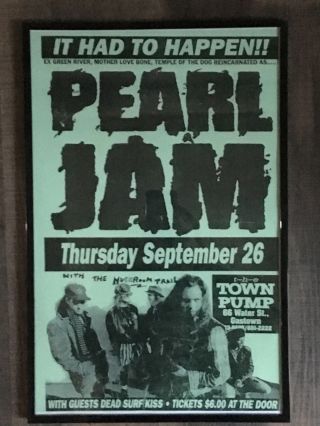 Vintage Pearl Jam Mookie Blaylock Framed Handbill Print Vancouver 1991
