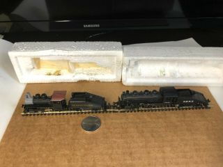 Vintage Bachmann N Scale At&sf 0 - 6 - 0 & Pennsylvania Steam Locomotive W/tender