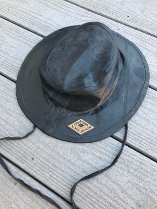 Vintage Kaufman Canada Black Diamond Rain Hat Grey Lining Medium