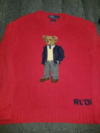 Vintage Polo Ralph Lauren Mens Polo Bear Sweater